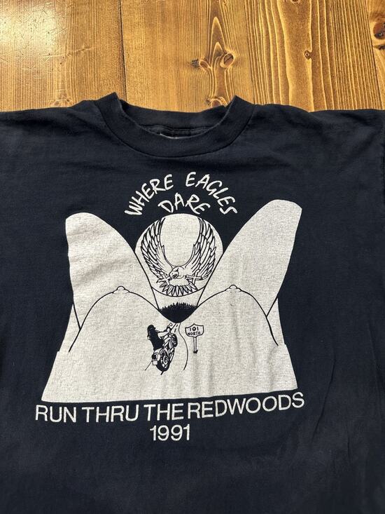 Vintage Other - 1991 Vintage Run Redwoods California Motorcycle Rally Single Stitch T-Shirt XXL